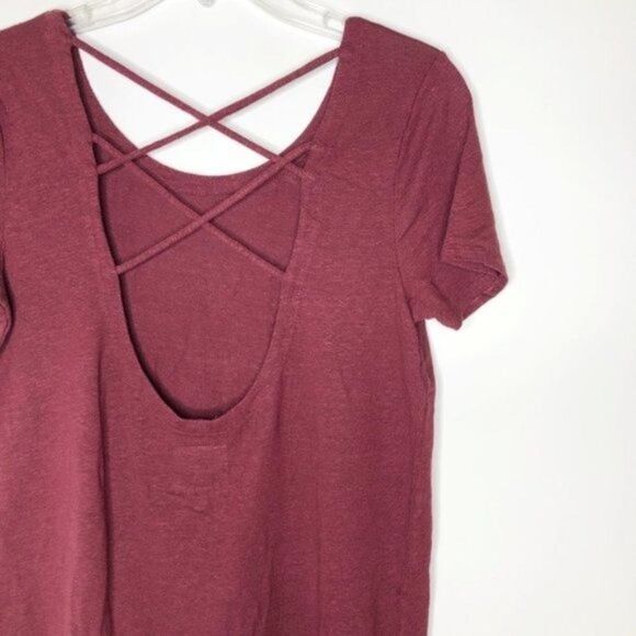 CHASER Linen Criss Cross Short Sleeve Tee - Picture 5 of 7